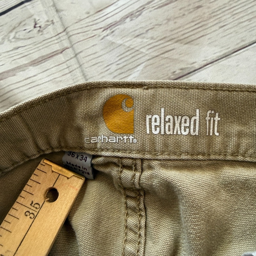 Carhartt‎ Relaxed Fit Workwear Pants Khaki Beige RN 14806 Men's Size 36x34 - Picture 10 of 15